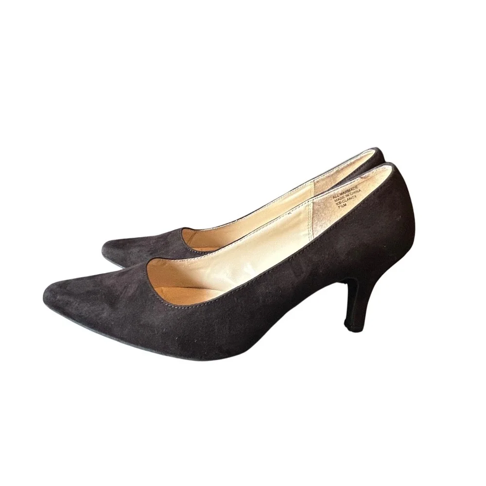 Karen Scott KS Clacy Black Suede Pointed Toe Stiletto Heels Women's Size‎ 7.5M